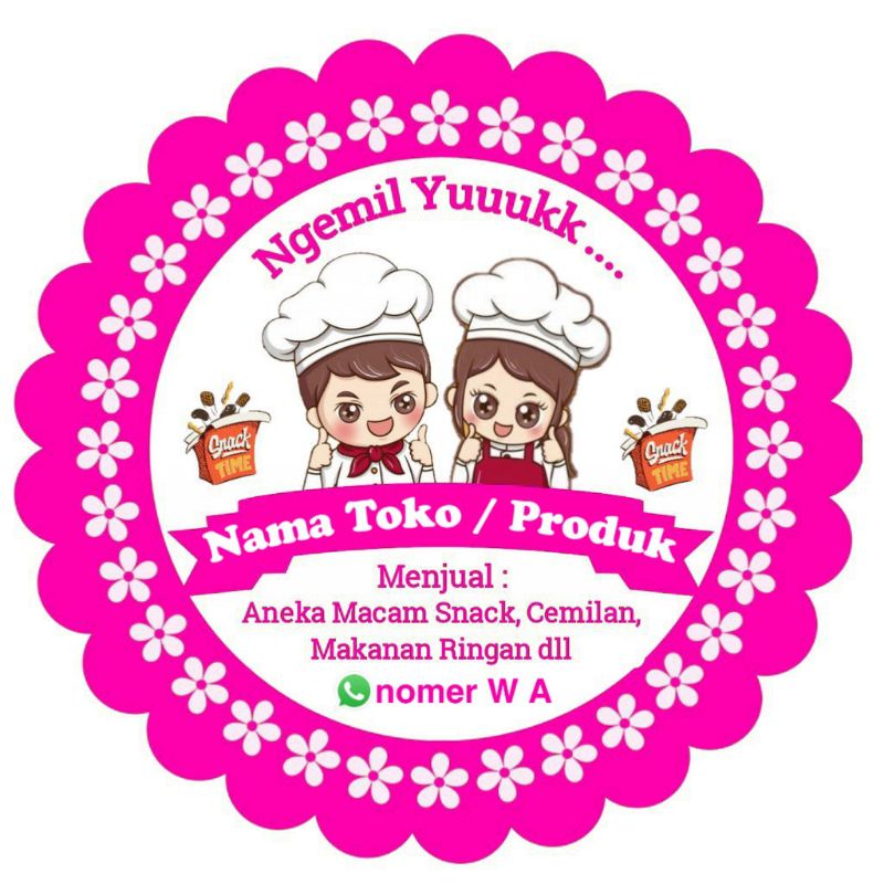 

(MINIMAL ORDER 100 PCS) Stiker Produk Kemasan Free Design sesuai Motif