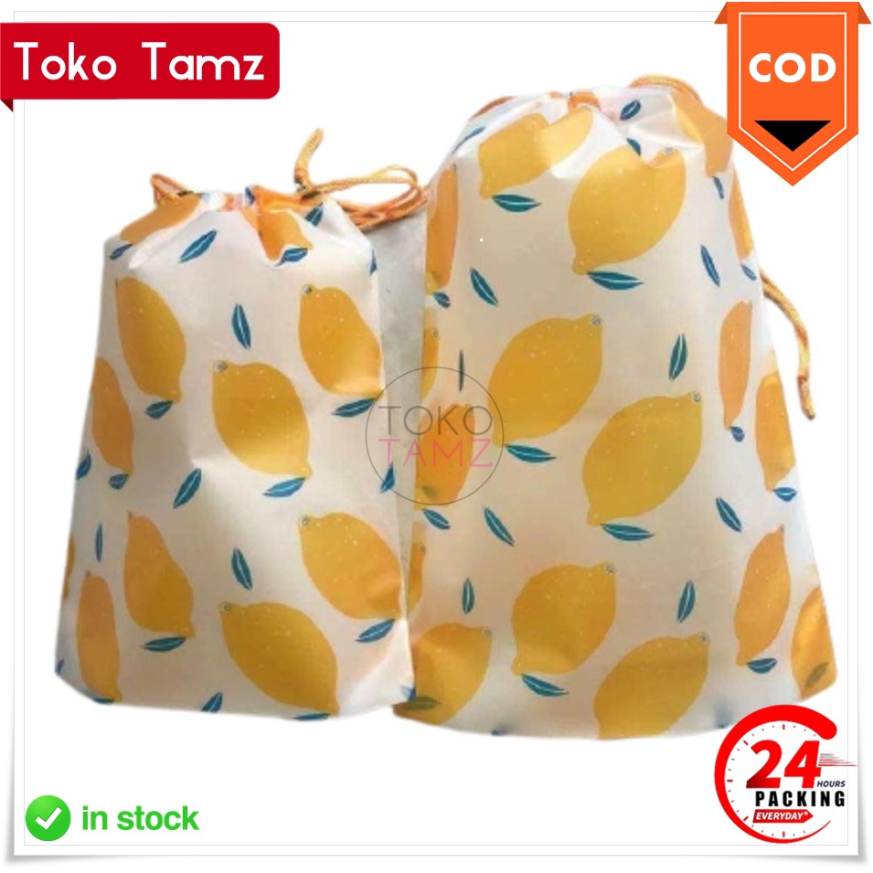 COD MAKASSAR Tas Pouch Travel Serut 07 Lemon Plastik Tebal  Shopee OLShop tokotamz Online Shop Makas