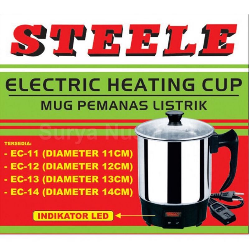 MUG LISTRIK PEMASAK PEMANAS AIR STAINLISS STEELE