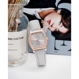 PA Jam Tangan Quartz Strap Rubber PU Analog Casual Gaya Retro Wanita Segi Angka Watch Korean Fashion Balok RM057