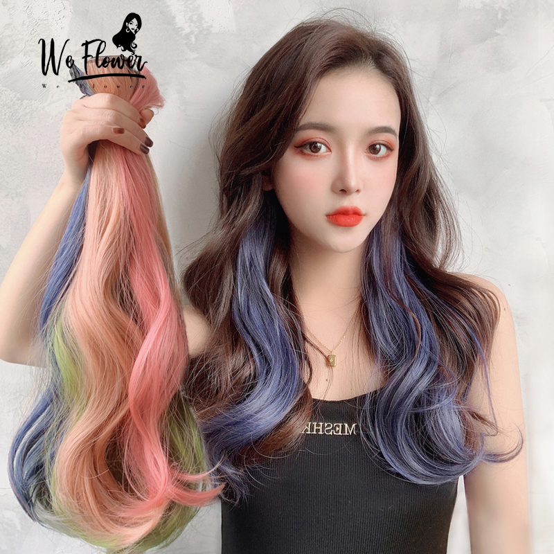 We Flower Wig / Rambut Palsu Wanita Model Korea Keriting Gelombang Panjang 55cm + Klip Bb