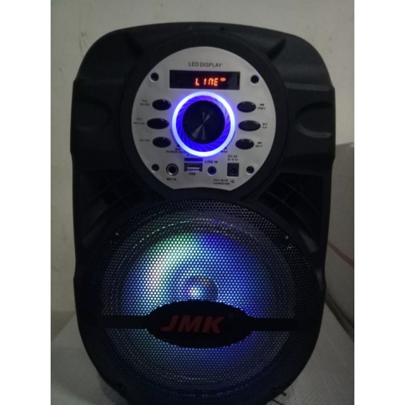 Speaker Portable 8" JMK 7808A, (Bonus 2pcs Mic wireless)