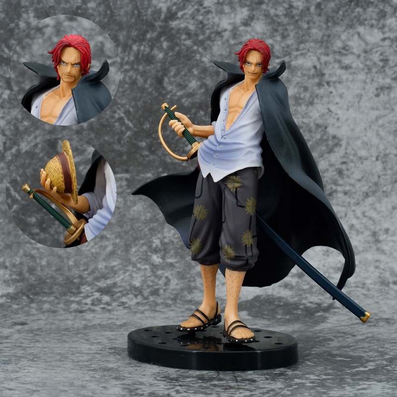 2022 Mainan Action Figure One Piece Shanks Rambut Merah 17cm Bahan PVC Untuk Dekorasi / Koleksi / Hadiah Anak