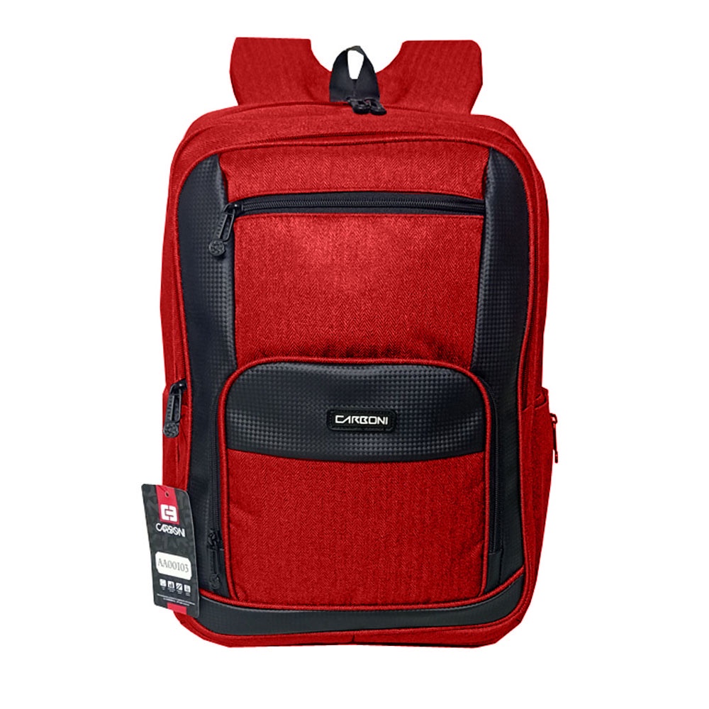 Backpack Carboni Make My Day Tas Ransel Original AA OOO3  RED  Tas  Style Casual pria wanita + FRE Raincofer