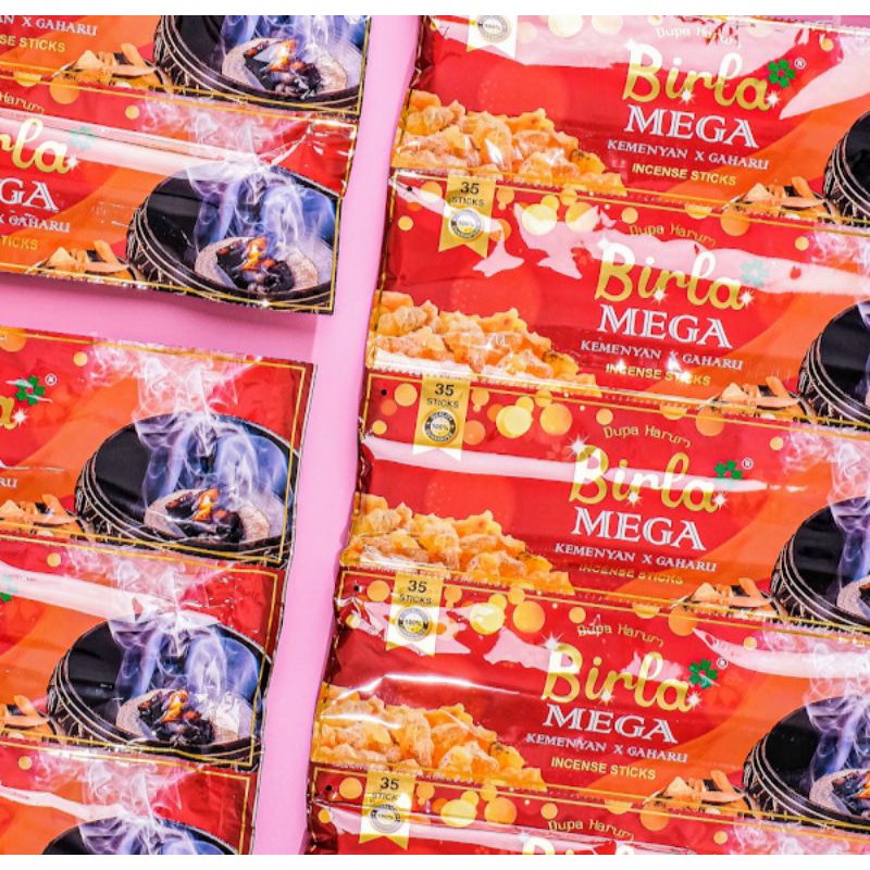 Dupa Wangi Birla Mega Kemenyan X Gaharu 1 Pouch Isi 35 Stick Aeromaterapi Wewangian Ruangan ( No Mah