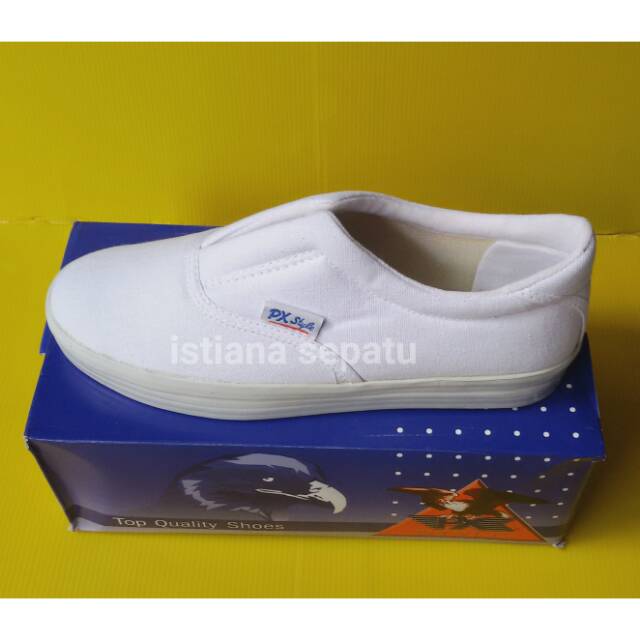 Sepatu Kanvas Lukis Pria Slipon Px Style Putih Murah Promo Terbaru Tanah Abang