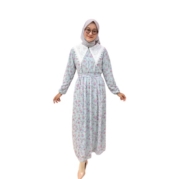 Gamis Ceruty Motif Bunga