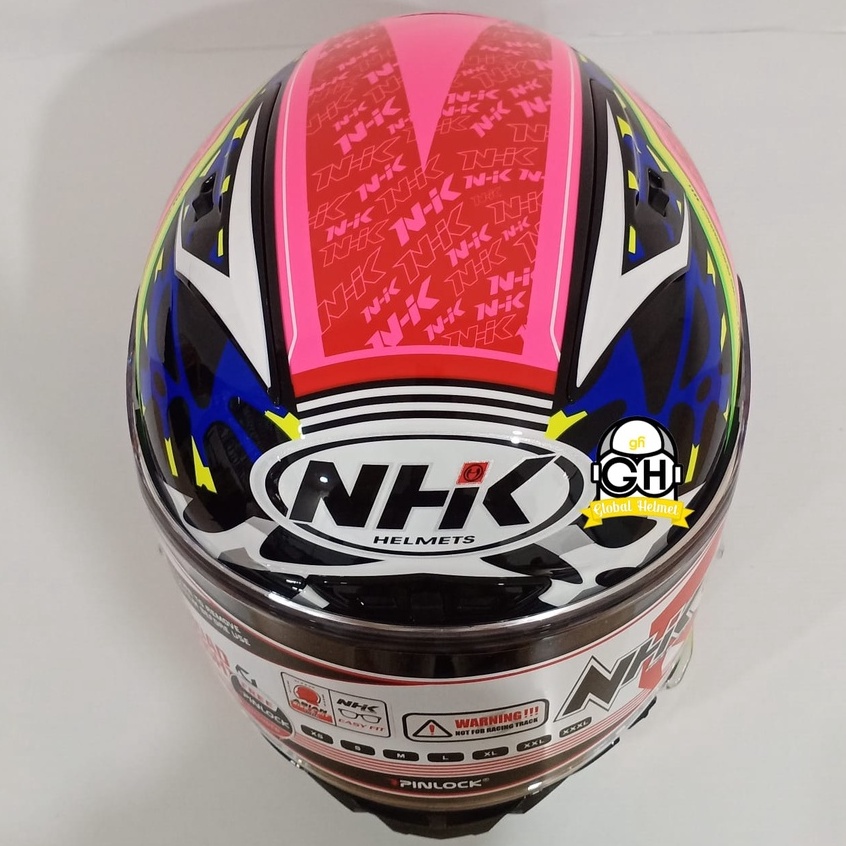 HELM NHK GP R TECH STREET R45 BLACK PINK GLOSSY