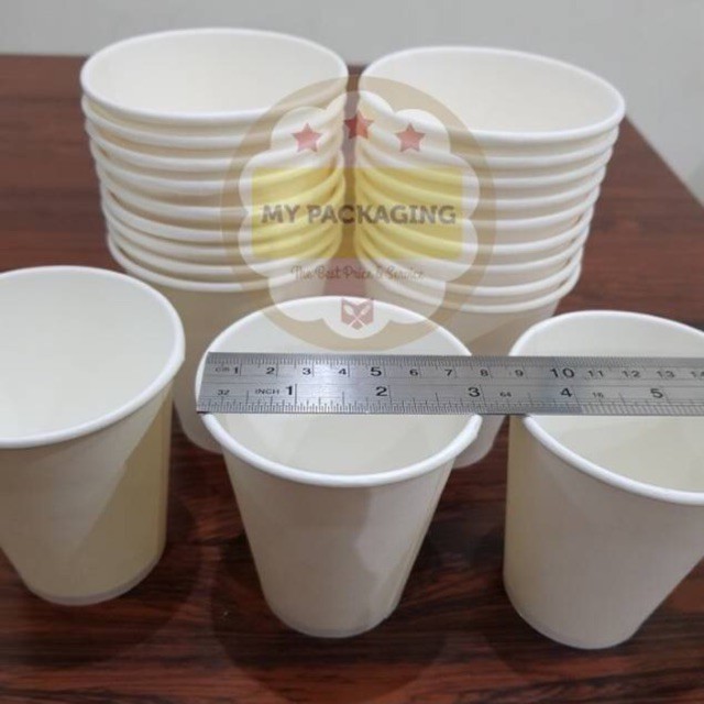 Paper Cup 8oz polos 50pcs Gelas Kertas Kopi Tahan Panas 240ml Coffee 8 oz