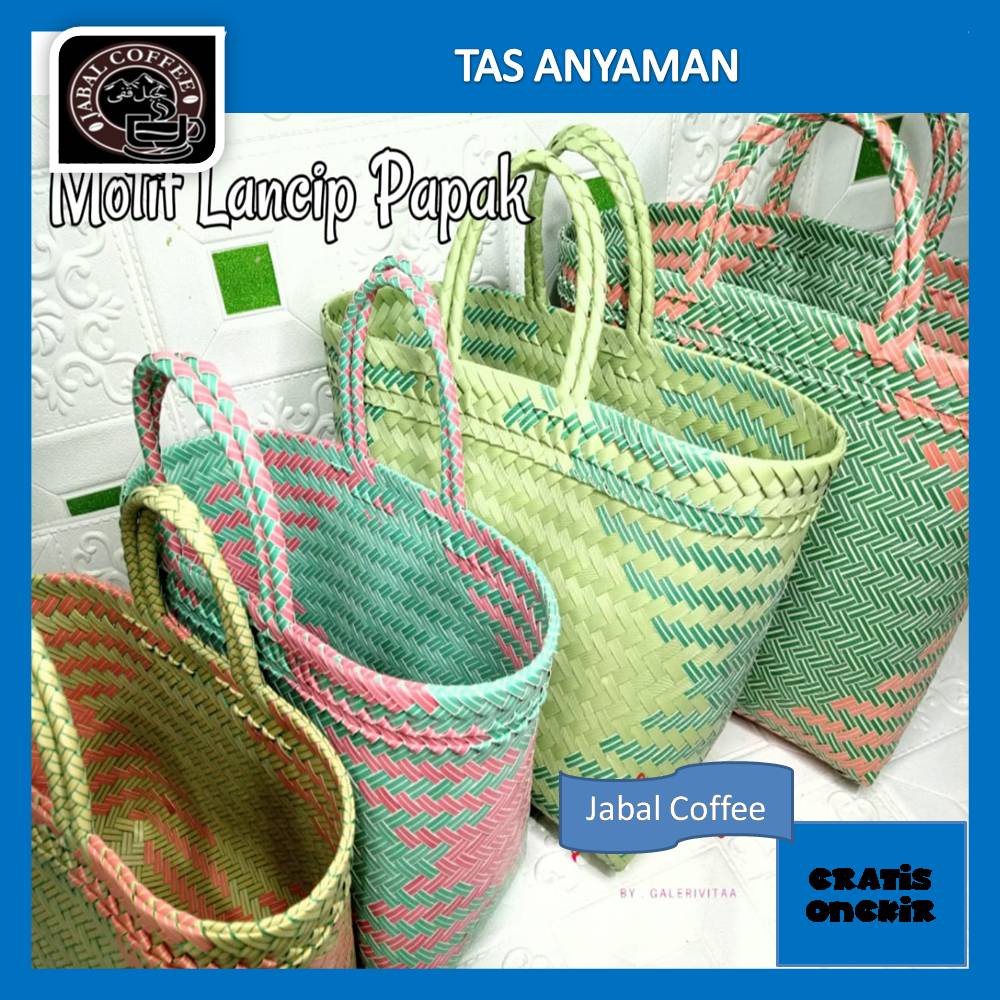 Tas Anyaman Tanggung Ukuran L / Tas Hajatan Souvenir / Tas Hampers Idul Fitri / Tas Belanja 03