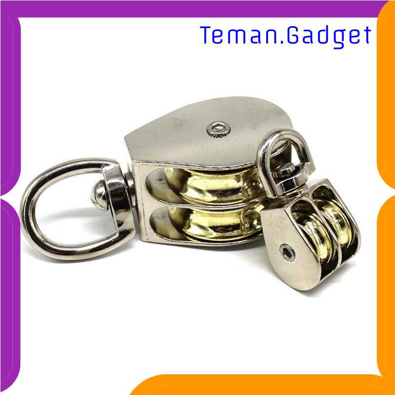 TG-IDA ASOL Katrol Kerekan Mini Swivel Pulley Stainless Steel Double Wheel