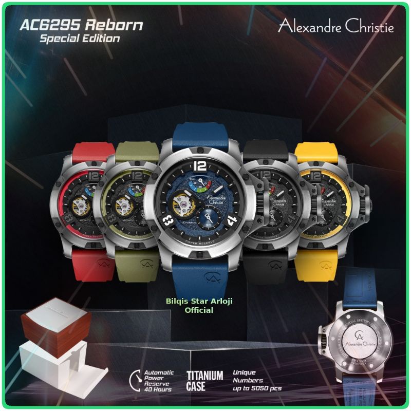 Alexandre Christie Automatic Ac 6295 MP Titanium Tali Karet FkM Original