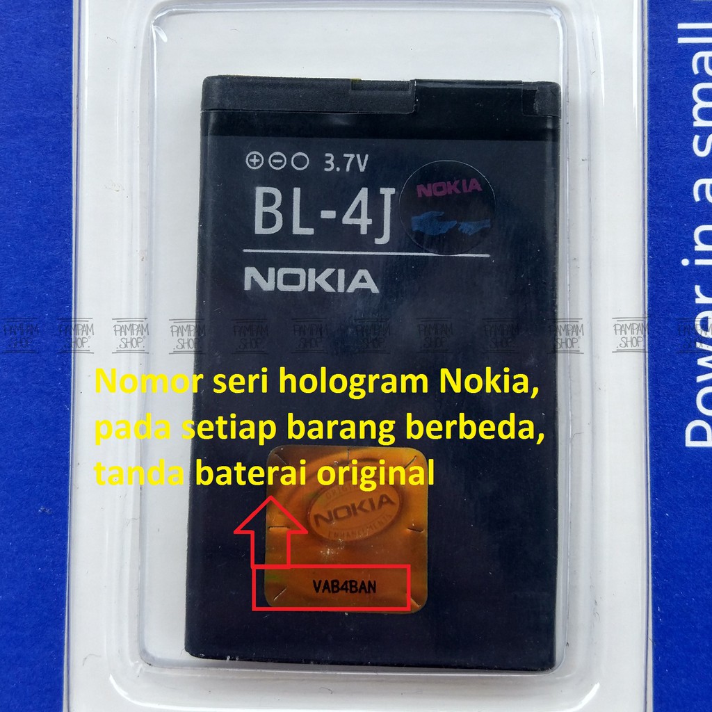 Baterai Nokia BL4J BL-4J 600 C6-00 C6 Lumnia 620 Original OEM Batre Batrai Battery Ori