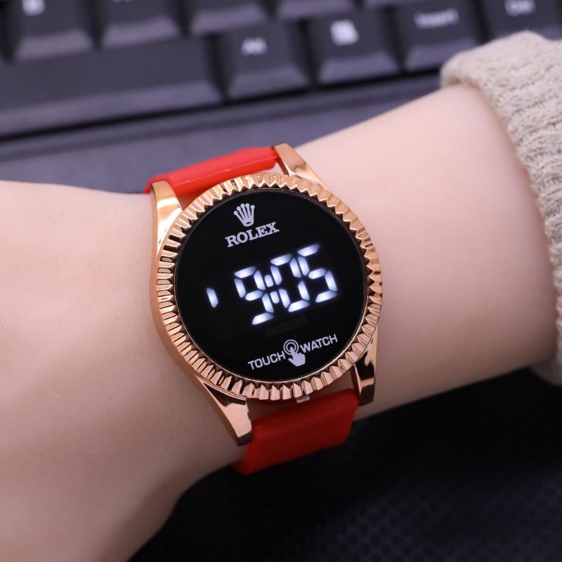 GROSIRAN JAM TANGAN ROLEX LED L3146 TALI RUBBER - JAM TANGAN WANITA INCLUDE BOX