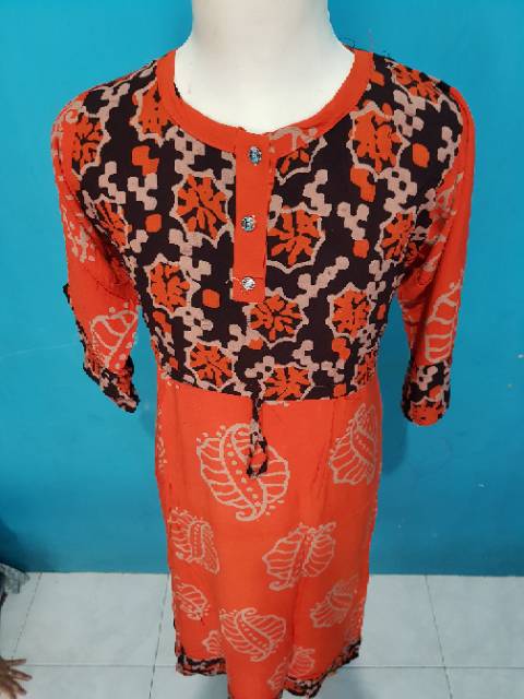 Longdres batik kancing cap