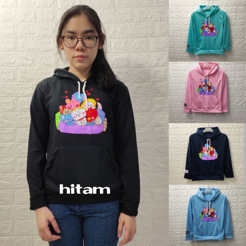 sweater hoodie BT21 untuk remaja dan dewasa bisa COD