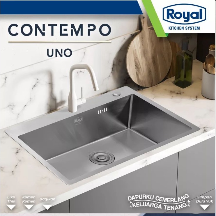 Royal Kitchen Sink Contempo Uno Wastafel Dapur Bak Cuci Piring