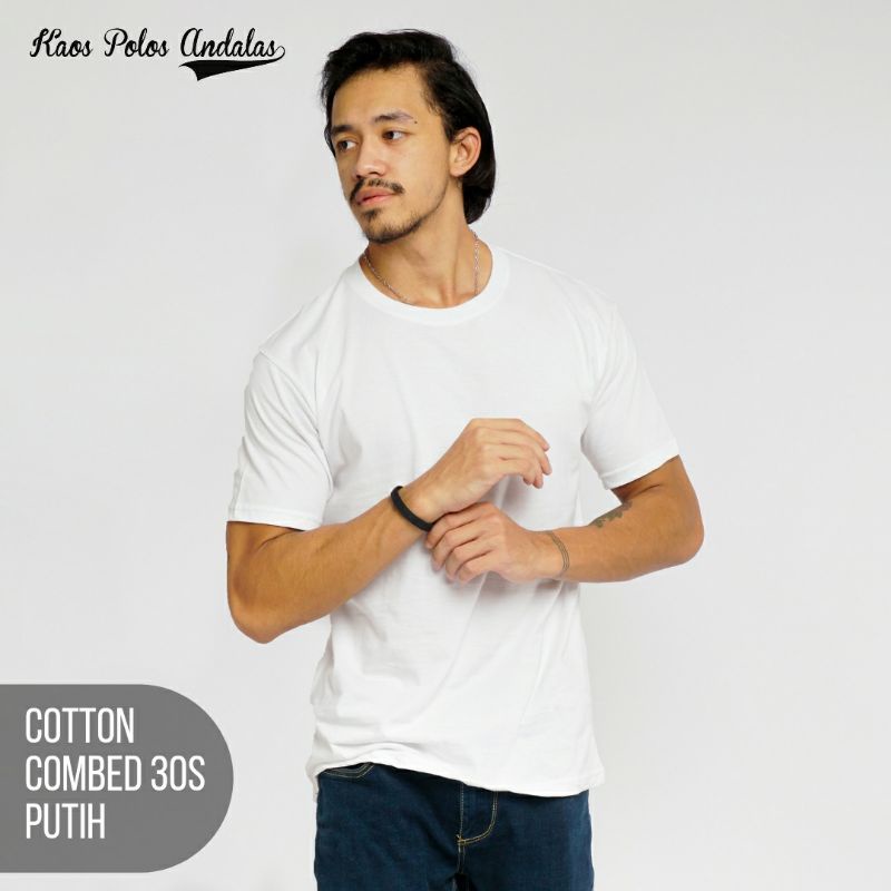 Kaos Polos Cotton Combed 30s Putih