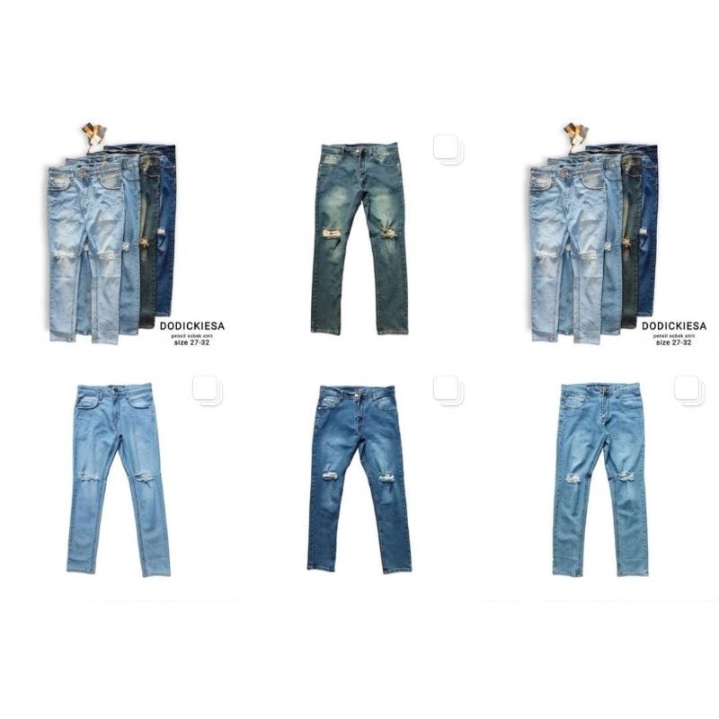 celana jeans sobek lutut pria dodikies jeans street melar