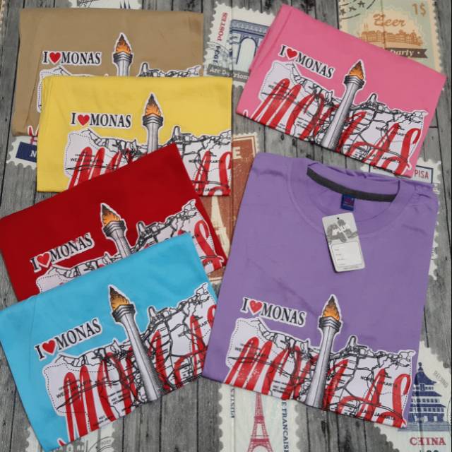 Kaos oblong dewasa , kaos distro JAKARTA ( PETA MONAS )