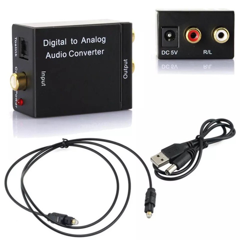 Digital to Analog Audio Converter Coaxial or Toslink L/R Audio Converter Adapter Optical