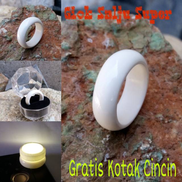 Ring Cincin Natural Giok Salju Aceh Model Oval Super Quality