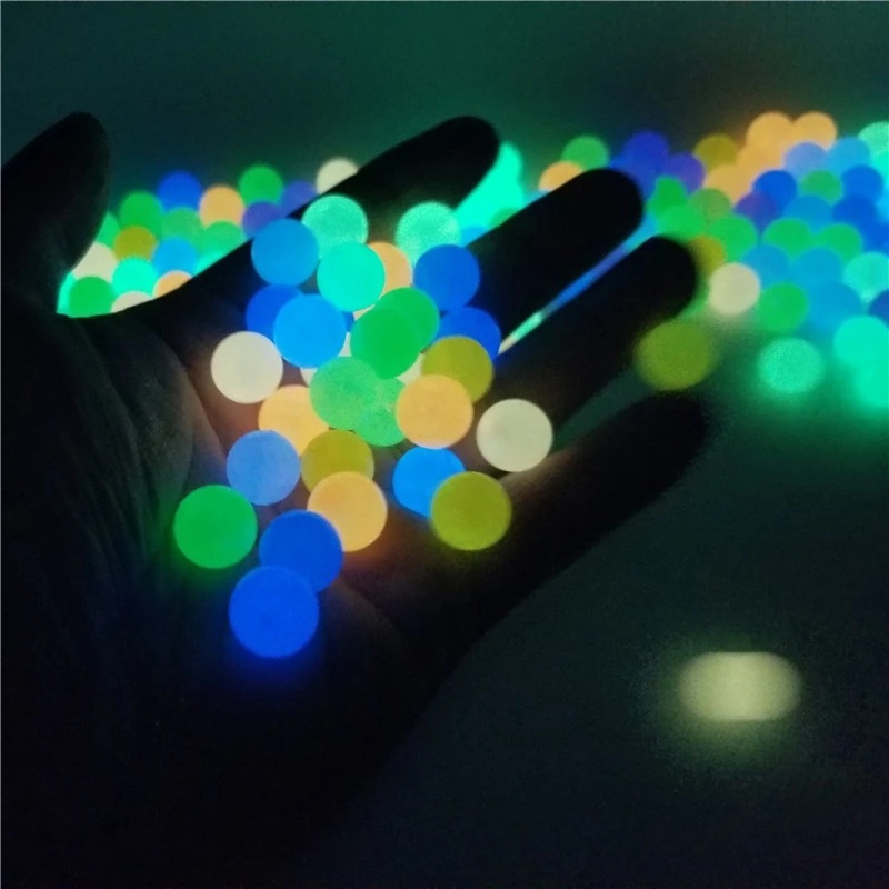 6/8/10/12mm Mixed Color Acrylic Luminous Loose Beads For DIY Bracelets Necklace Making