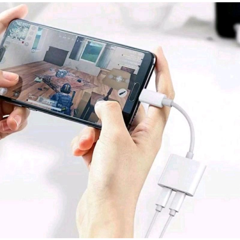 Konverter Adapter Splitter Lightning Jack 3.5mm Audio Support Mic