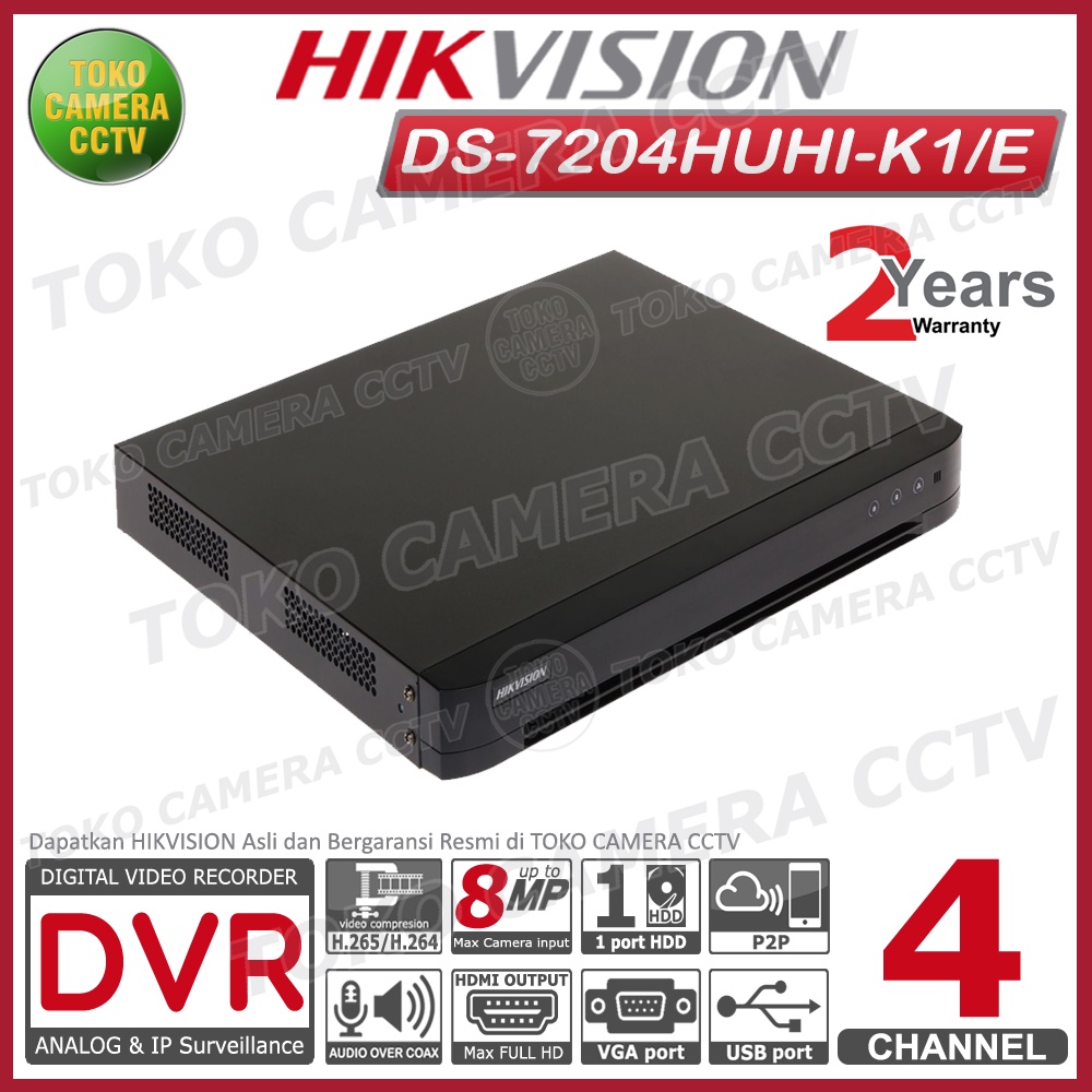DVR RECORDER CCTV HIKVISION 4 CHANNEL CCTV HIKVISION 4CH 5MP
