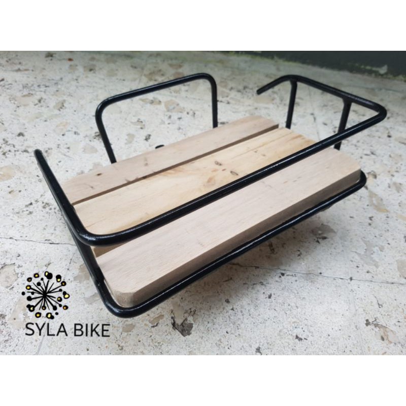 RAK DEPAN SEPEDA ALAS KAYU UNTUK SEPEDA FIXIE MINIE FEDERAL