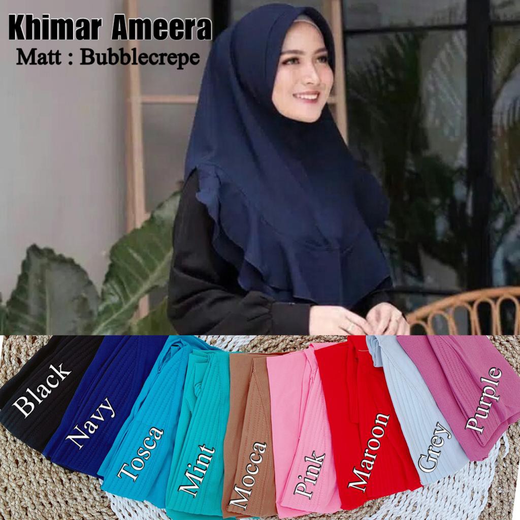 Khimar Ameera Hijab Instan Pinguin Buble Crepe