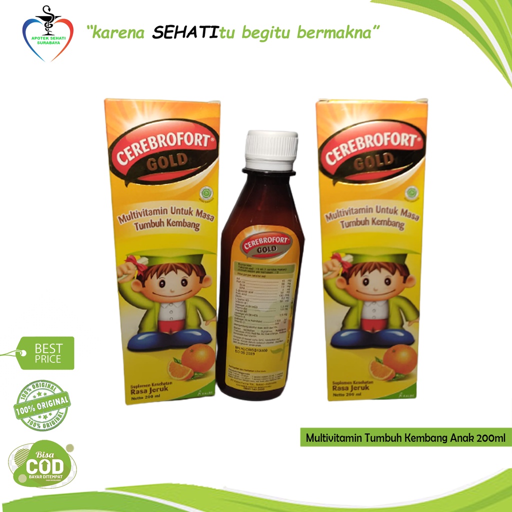 CEREBROFORT GOLD 200ML MULTIVITAMIN DAYA TAHAN KECERDASAN OTAK