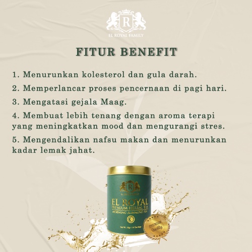 El royal Premium Tea /Teh Pelangsing siang &amp; malam (1 paket) - El Royal