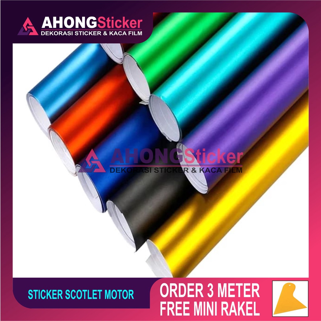 sticker scotlite doff skotlet chrome doff stiker skotlet motor satin chrome doff