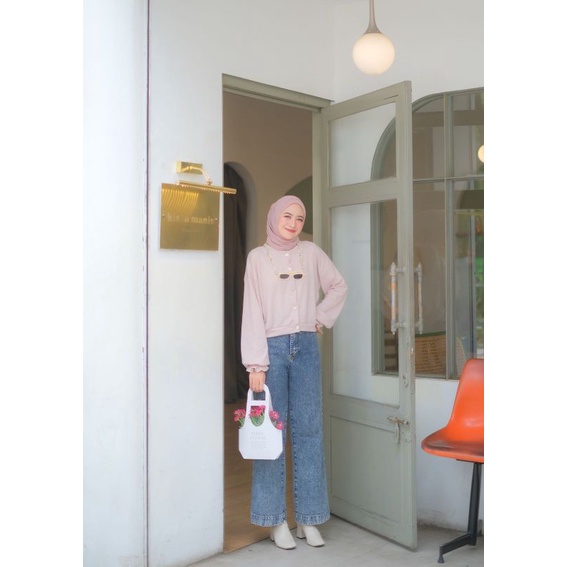 Cardigan Crop Knitted Import  Kekinian Lucu