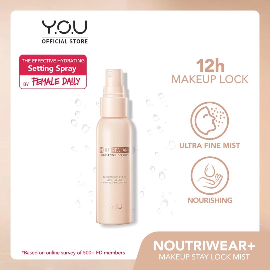 `ღ´ PHINKL `ღ´ Y.O.U Noutriwear Makeup Stay Lock Mist untuk setting spray setelah makeup