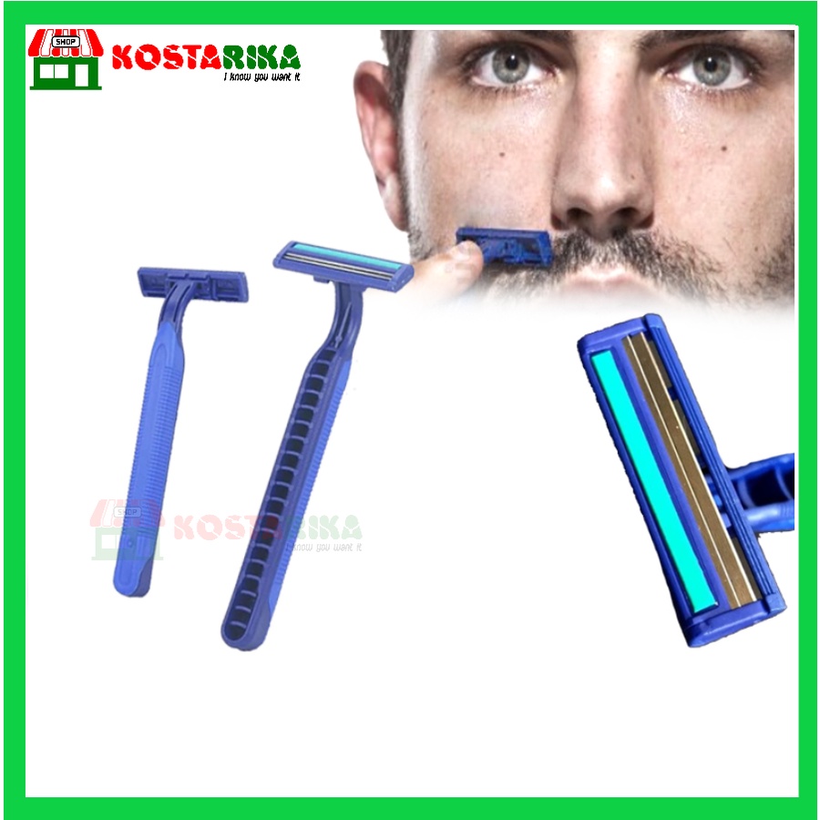 Alat Cukur  2 Silet Biru Kumis Jenggot Murah