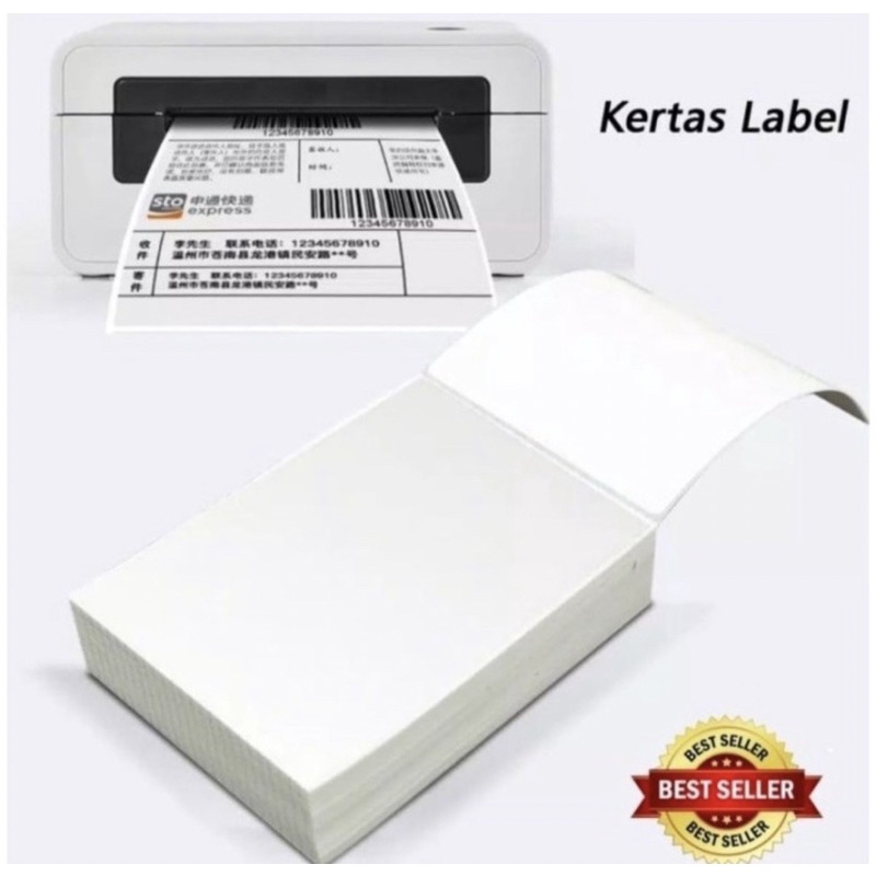 Kertas LABEL Thermal Printer Ukuran 100 x 150mm (500 Lembar) - Kertas Label Thermal