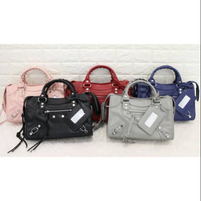 Balenciaga City Edge Silverhdware 30cm 2in1 Bags 63109