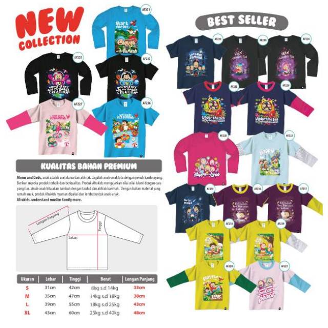  KHUSUS RESELLER Kaos  Afrakids pakaian anak  perempuan 