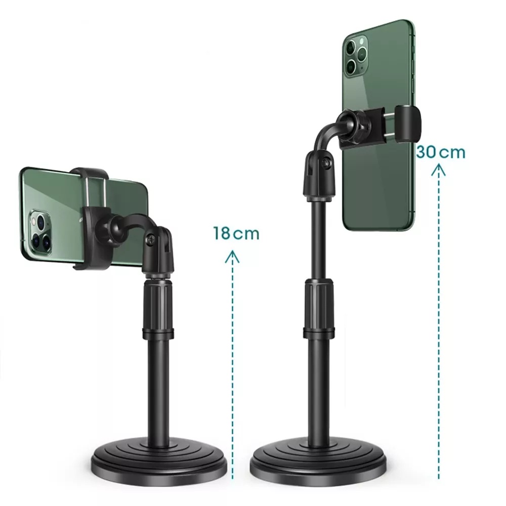 Holder HP Di Meja Untuk Live Striming Zoom Vidio Call Youtube Fleksibel 360 Derajat 2 in 1 Model Tiang Phone Desktop Stand Adjustable