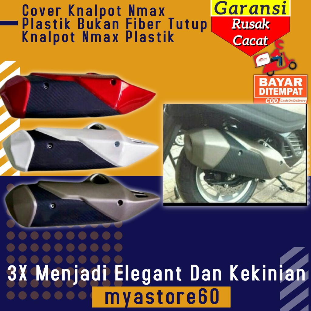 Cover Tameng Knalpot Nmax Plastik Bukan Fiber Tutup Knalpot Aksesoris Variasi Yamaha Nmax Plastik