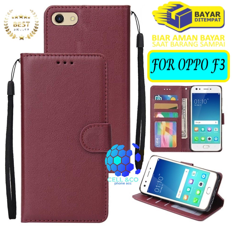 Flip cover OPPO F3 Flip case buka tutup kesing hp casing flip case leather wallet