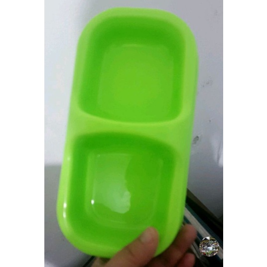 bowl doubble kotak/ wadah makanan kucing