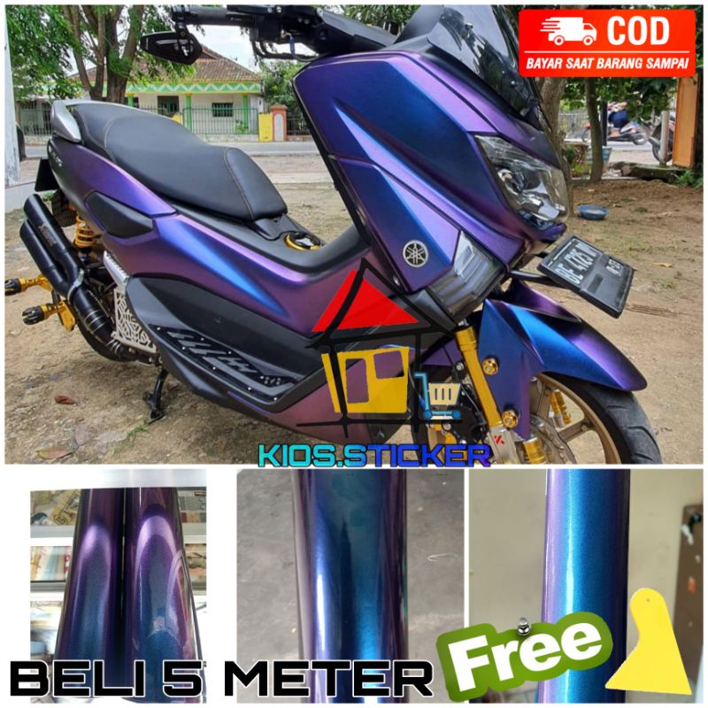 Skotlet Bunglon Biru Stiker Chameleon stiker motor warna bunglon