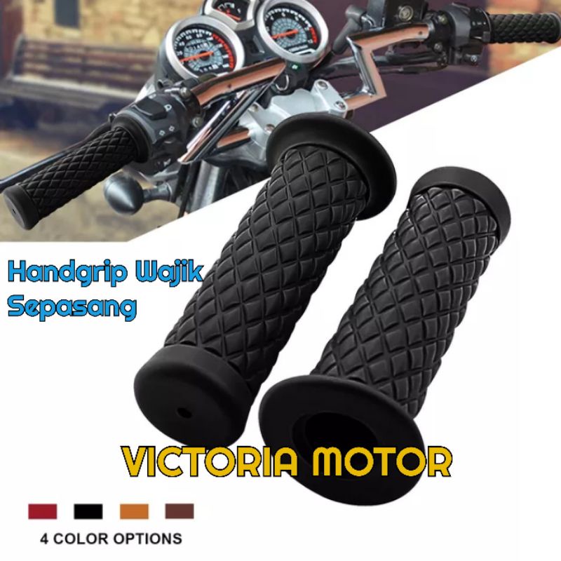 HANDGRIP CLASIK GRIP WAJIK HANDGRIP CUSTOM SEPASANG UNIVERSAL MOTOR