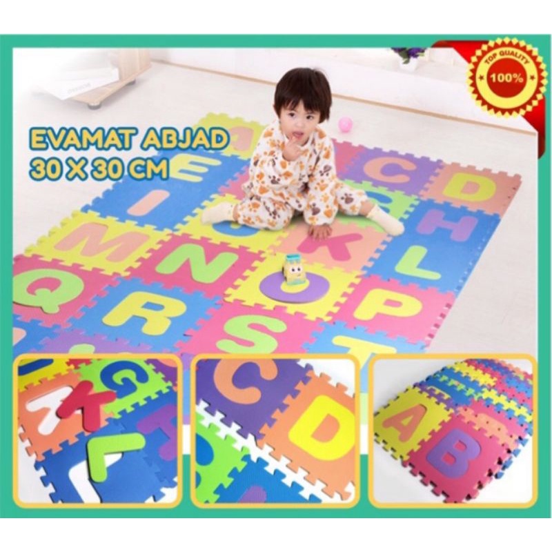 TIKAR PUZZLE EVA ANAK ANGKA&amp;HURUF 1PACK ISI 10LEMBAR