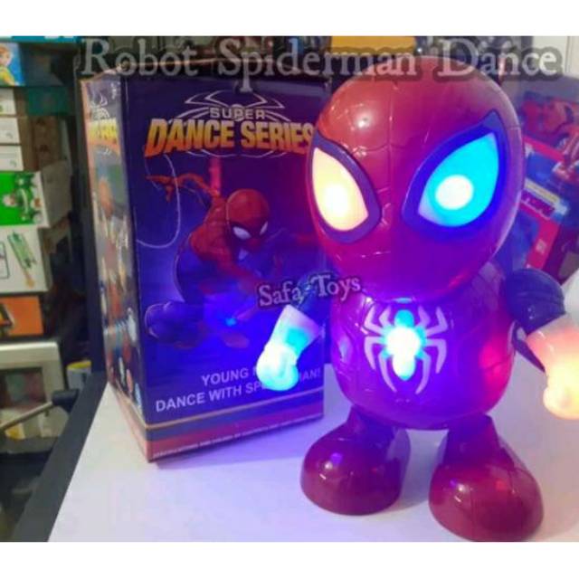 Mainan TERBARU Robot DANCE Versi SPIDERMAN MUSIC AND LIGHT