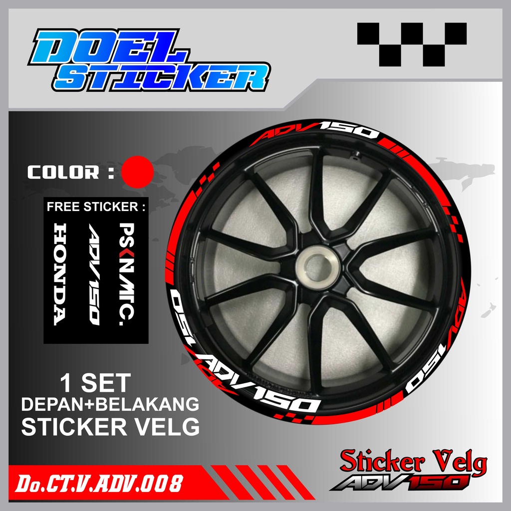 STICKER CUTTING LIST VELG HONDA ADV 150 VARIASI MOTOR DOEL 008