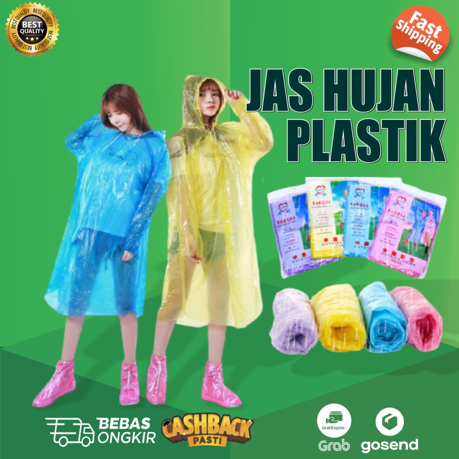 PROMO JAS HUJAN TIPIS 1X PAKAI -JAS HUJAN PLASTIK SEKALI PAKAI BAHAN PLASTIK BY SULTAN